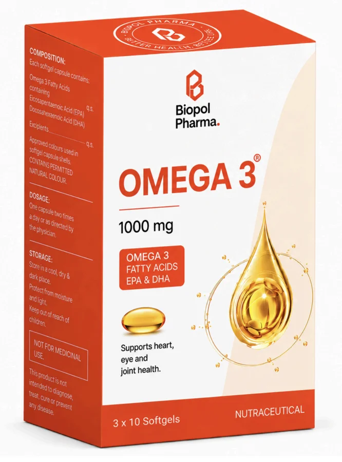 Omega 3® — nutraceutical packaging